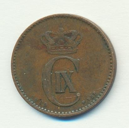 Дания 2 эре 1899 год - Король Кристиан IX. Дельфин