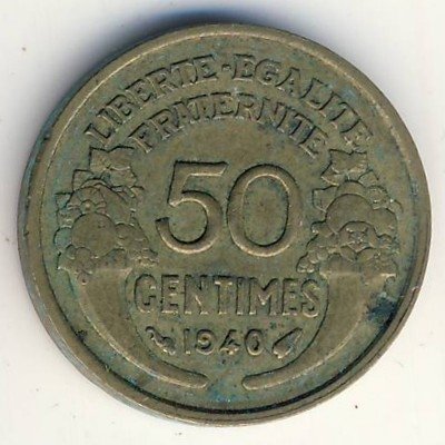 Франция 50 сантимов 1940 год