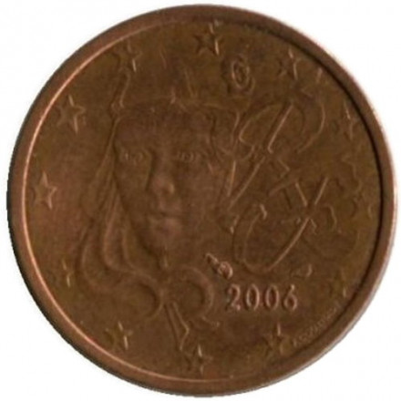 Франция 2 евроцента 2006 год