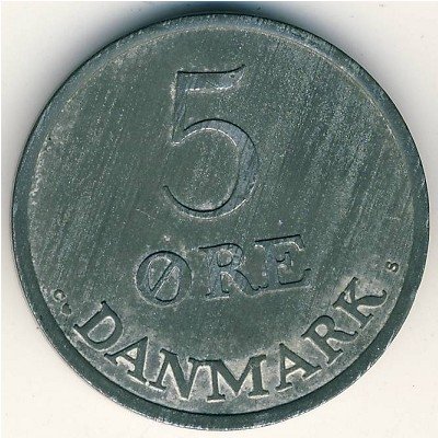 Дания 5 эре 1964 год - Король Фредерик IX (цинк)