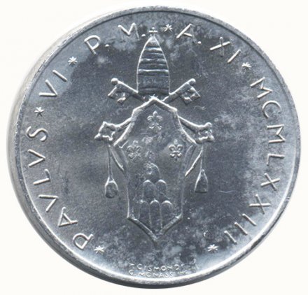 Ватикан 10 лир 1973 год - Павел VI