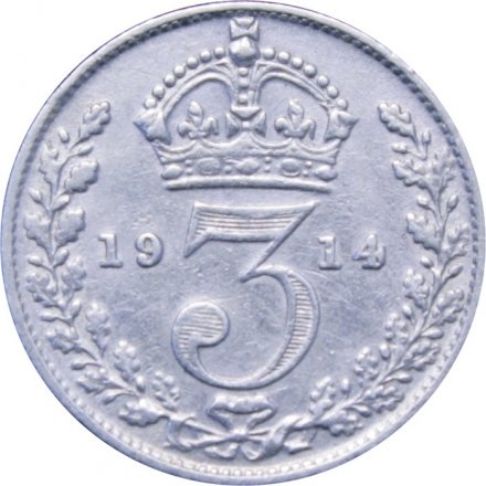 Великобритания 3 пенса 1914 год