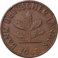 ФРГ 1 пфенниг 1949 год - J