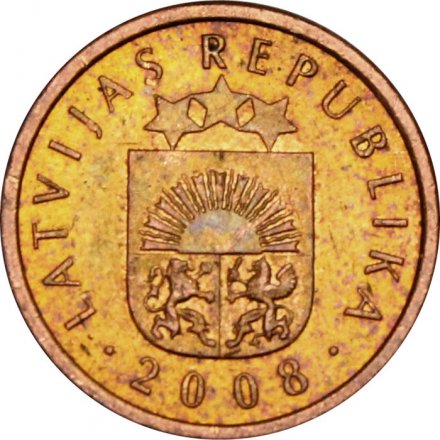 Латвия 1 сантим 2008 год