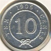 Монета Саравак 10 центов 1906 год