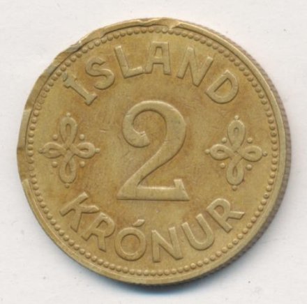 Исландия 2 кроны 1940 год