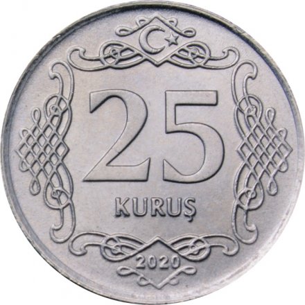Турция 25 куруш 2020 год 