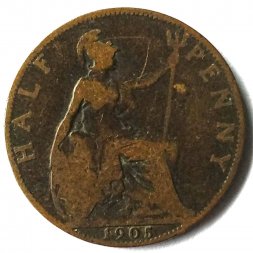 Великобритания 1/2 пенни 1905 год