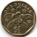 Сингапур 1 доллар 1995 год - Катарантус (барвинок) розовый