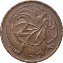 Австралия 2 цента 1983 год - Плащеносная ящерица
