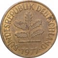 ФРГ 5 пфеннигов 1977 год - F