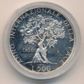 Италия 500 лир 1986 год - Международный год мира (Proof)
