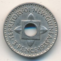 Новая Гвинея 3 пенса 1935 год