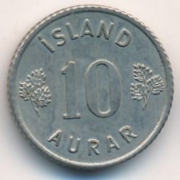 Исландия 10 эйре 1967 год