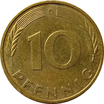 ФРГ 10 пфеннигов 1996 год - D