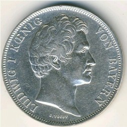 Монета Бавария 1 гульден 1838 год