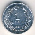 Турция 1 лира 1986 год