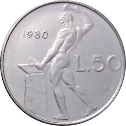Италия 50 лир 1980 год - Вулкан