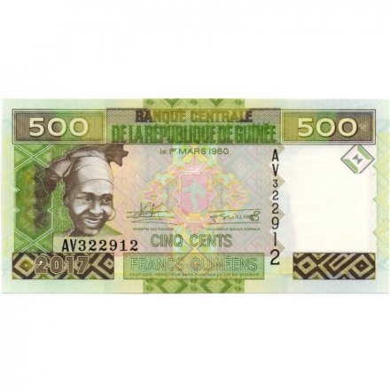 Гвинея 500 франков 2017 год - UNC