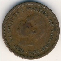 Монета Португальская Индия 1/8 танги 1886 год