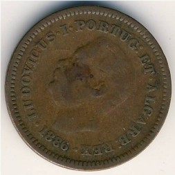 Португальская Индия 1/8 танги 1886 год