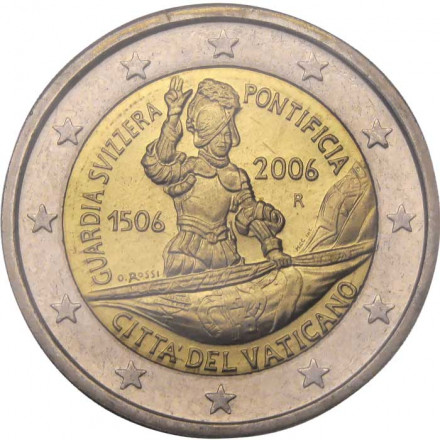 Ватикан 2 евро 2006 год - 500 лет швейцарской гвардии