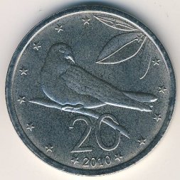 Острова Кука 20 центов 2010 год