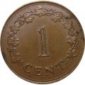 Мальта 1 цент 1977 год - Крест Георга