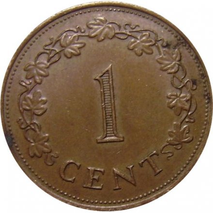 Мальта 1 цент 1977 год - Крест Георга