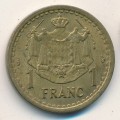 Монако 1 франк 1945 год - Князь Луи II