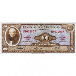 Мексика 100 песо 1973 год - UNC