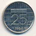 Нидерланды 25 центов 1984 год