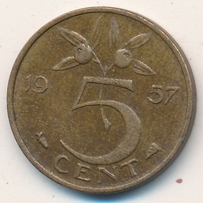 Нидерланды 5 центов 1957 год