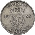 Норвегия 1 крона 1953 год - Король Хокон VII