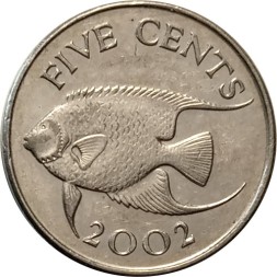 Бермудские острова 5 центов 2002 год