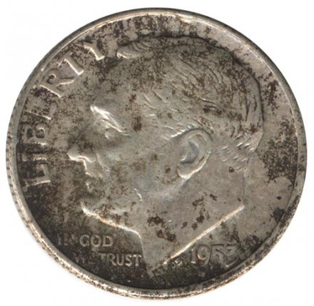 США 1 дайм (10 центов) 1953 год - Рузвельт (S)