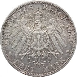 Германия 3 марки 1909 год - Пруссия