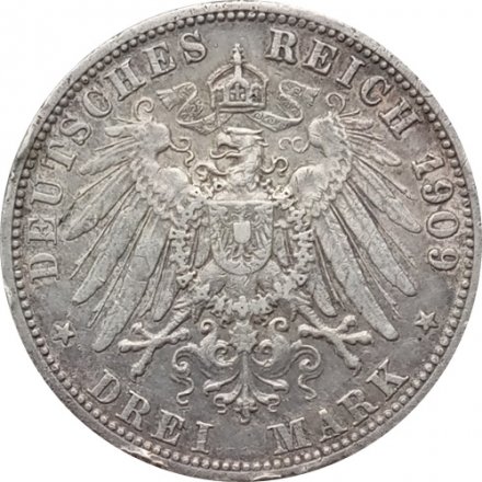 Германия 3 марки 1909 год - Пруссия