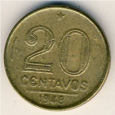 Бразилия 20 сентаво 1948 год