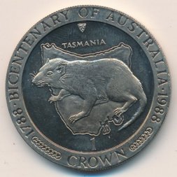 Остров Мэн 1 крона 1988 год