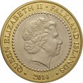 Фолклендские острова 2 фунта 2014 год - 100 лет Фолклендскому бою