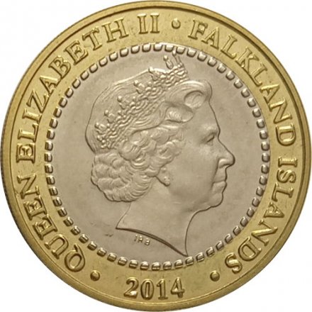 Фолклендские острова 2 фунта 2014 год - 100 лет Фолклендскому бою