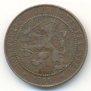 Нидерланды 2 1/2 цента 1905 год