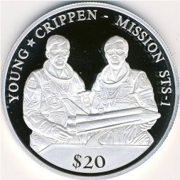 Либерия 20 долларов 2000 год