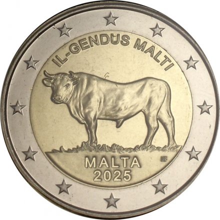 Мальта 2 евро 2025 - Мальтийский бык (в буклете)