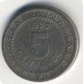Мексика 5 сентаво 1909 год