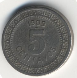 Мексика 5 сентаво 1909 год