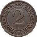 Веймарская республика 2 рентенпфеннига 1924 год (G)