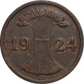 Веймарская республика 2 рентенпфеннига 1924 год (G)