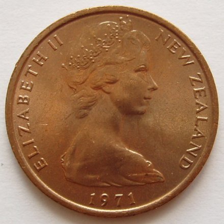 Новая Зеландия 1 цент 1971 год Флора